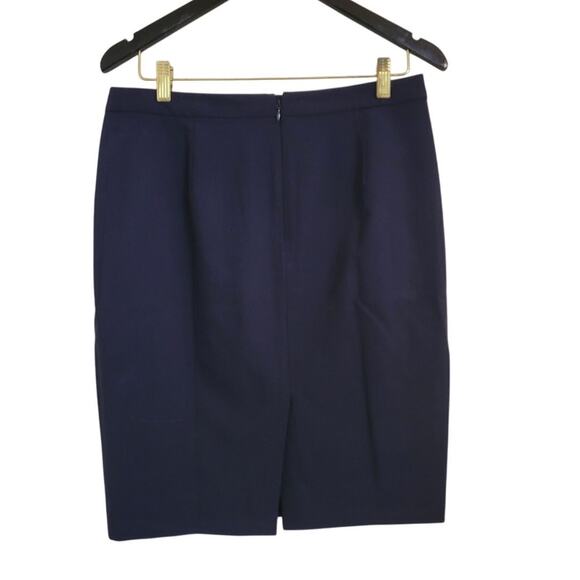 J. Crew No. 2 Pencil® Skirt In Italian Stretch Wool Navy Office Business 6 - Picture 2 of 4